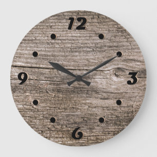Grande Horloge Ronde Anciennes planches en bois