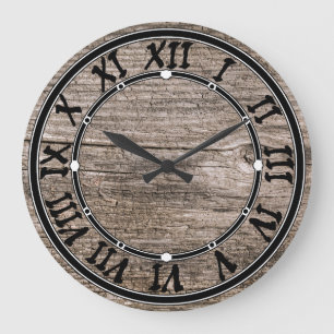Grande Horloge Ronde Anciennes planches en bois