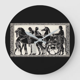 Grande Horloge Ronde anciens hommes et chevaux romains