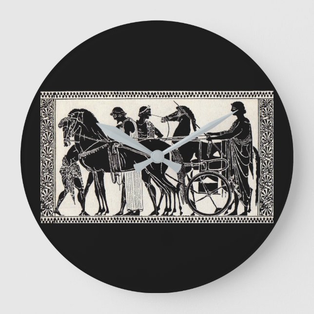 Grande Horloge Ronde anciens hommes et chevaux romains (Recto)