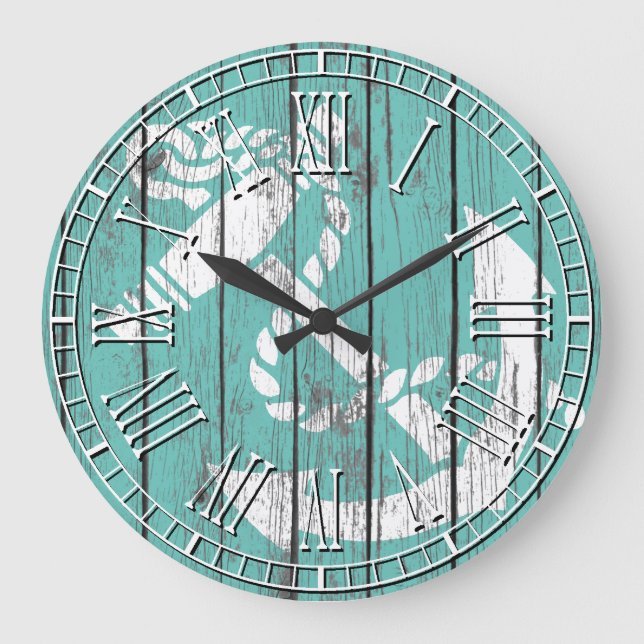 Grande Horloge Ronde Ancre blanche patinée (Recto)