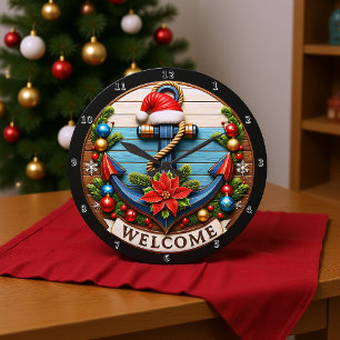 Grande Horloge Ronde Ancre Noël