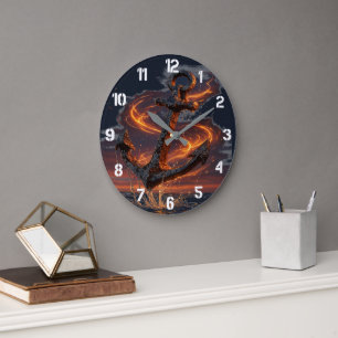 Grande Horloge Ronde Ancre rustique avec feu - Oreille marine