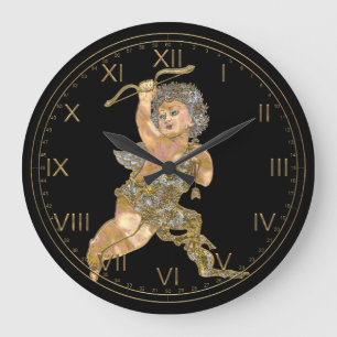 Grande Horloge Ronde Ange d'amour