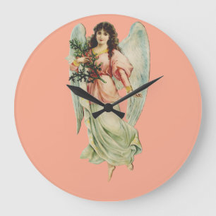 Grande Horloge Ronde Ange Gardien Divine Vigilance et Grâce Art