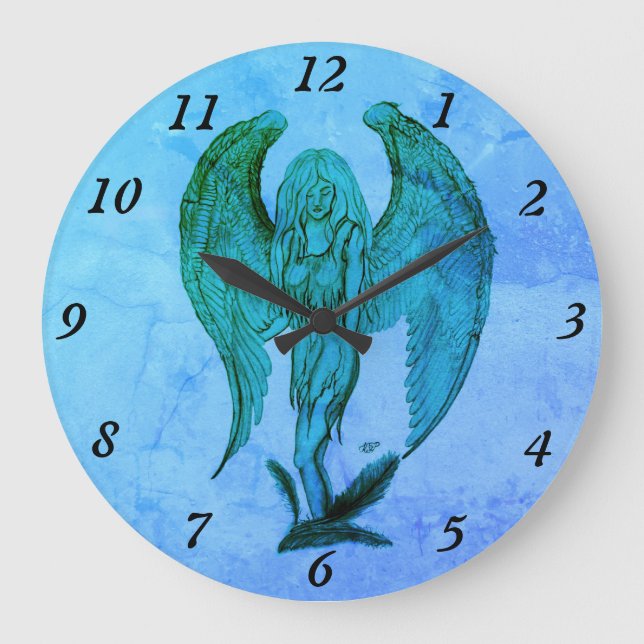 Grande Horloge Ronde Angel en style tatouage (Recto)