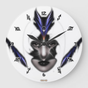Grande Horloge Ronde Angel Eyes Ailes Du Vent ISO Fractal Art