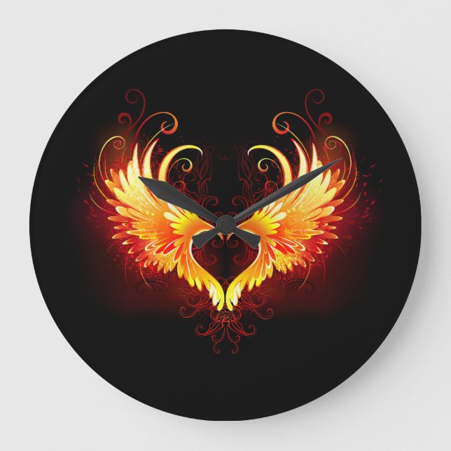 Grande Horloge Ronde Angel Fire Heart with Wings (Recto)