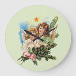 Grande Horloge Ronde Anges aux paumes