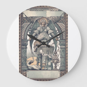 Grande Horloge Ronde Anges gardiens avec l'enfant Jésus