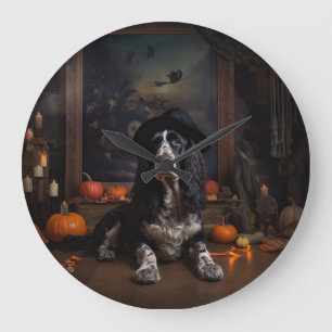 Grande Horloge Ronde Anglais Cocker Espagnol Citrouille Halloween effra