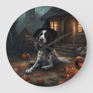 Grande Horloge Ronde Anglais Springer espagnol Citrouille Halloween eff