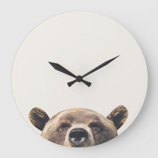 Grande Horloge Ronde Animal Bear Wall Clock