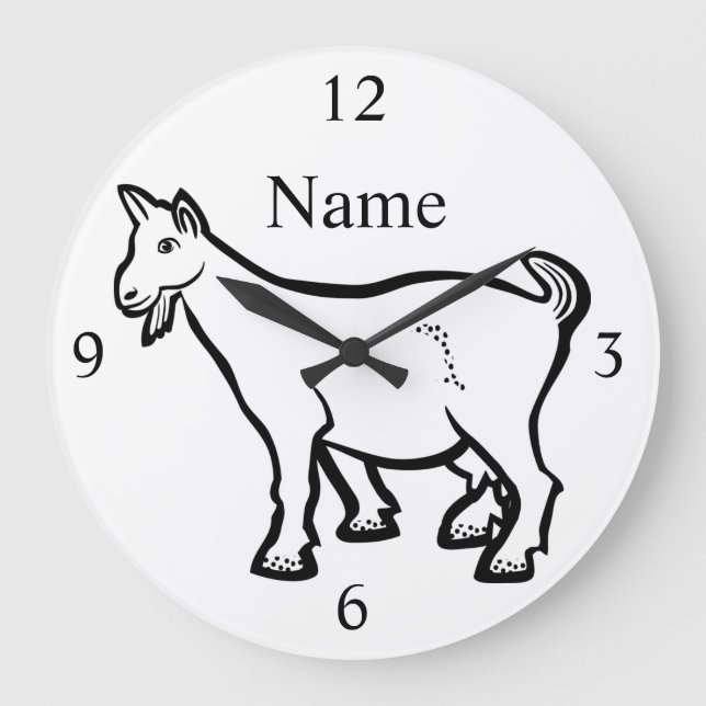 Grande Horloge Ronde Animal de chèvre Thunder_Cove (Recto)