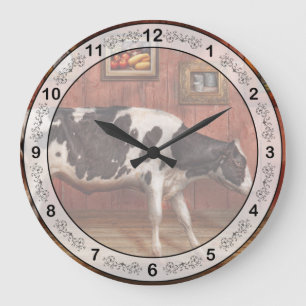 Grande Horloge Ronde Animal - La Vache