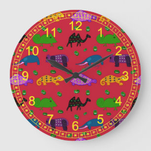 Grande Horloge Ronde Animals - Abstract
