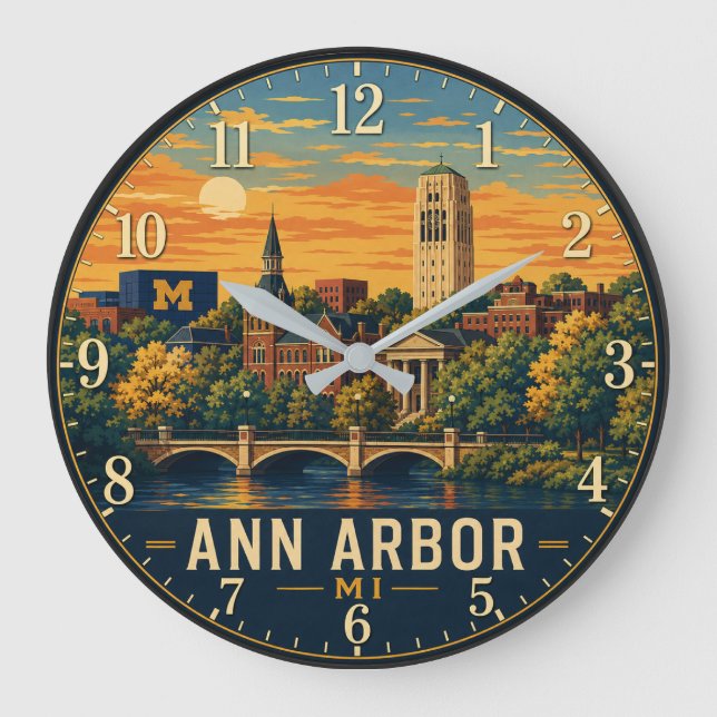 Grande Horloge Ronde Ann Arbor Michigan Campus (Recto)