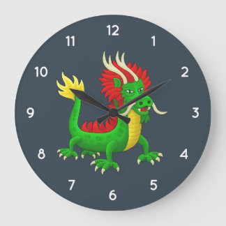 Grande Horloge Ronde Année du Dragon Chinois