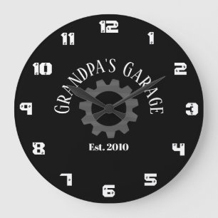 Grande Horloge Ronde Année du Garage de Grand-père sur mesure