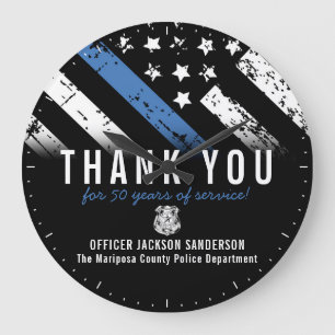Grande Horloge Ronde Anniversaire de la retraite de la police Ligne ble