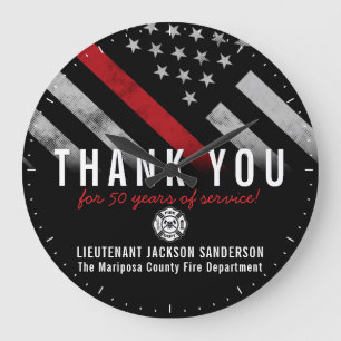 Grande Horloge Ronde Anniversaire de la retraite des pompiers Ligne rou