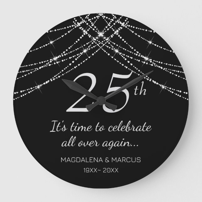 Grande Horloge Ronde Anniversaire de mariage de la chaîne d'argent (Recto)