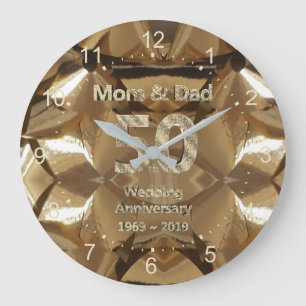 Grande Horloge Ronde Anniversaire de mariage de maman et de papa