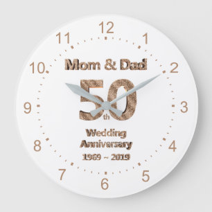 Grande Horloge Ronde Anniversaire de mariage de maman et de papa
