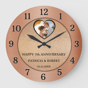 Grande Horloge Ronde Anniversaire du cuivre Photo 7e anniversaire du Ma