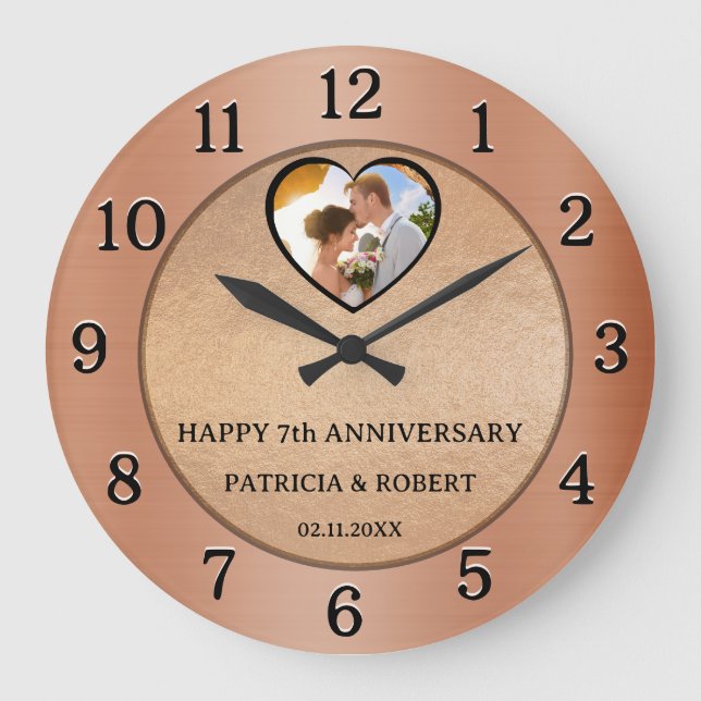 Grande Horloge Ronde Anniversaire du cuivre Photo 7e anniversaire du Ma (Recto)