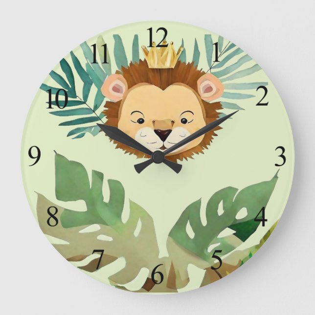 Grande Horloge Ronde Anniversaire du lion de la Petite Jungle (Recto)