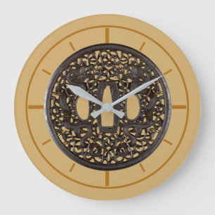 Grande Horloge Ronde Antique 1700's Samurai Sword Guard