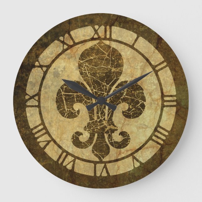 Grande Horloge Ronde Antique Fleur De Lis (Recto)