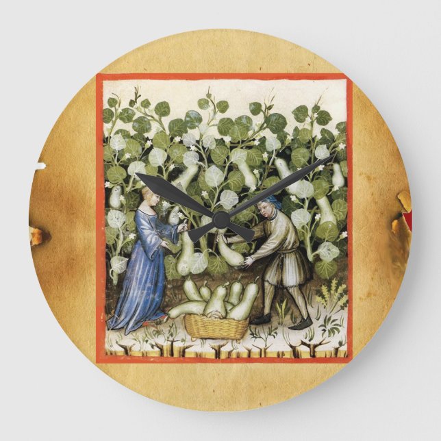 GRANDE HORLOGE RONDE ANTIQUE SQUASH HARVEST PARCHMENT SQUASHES (Recto)