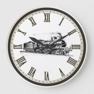 Grande Horloge Ronde Antique train maison décoration