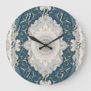 Grande Horloge Ronde Antique Turkish Persian Carpet Rug