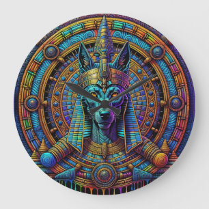 Grande Horloge Ronde Anubis Art égyptien