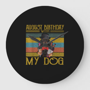Grande Horloge Ronde Août Anniversaire Avec Mon Gordon Setter Dog 2020
