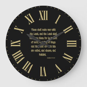 Grande Horloge Ronde Apocalypse 17:14 KJV Bible Verse II