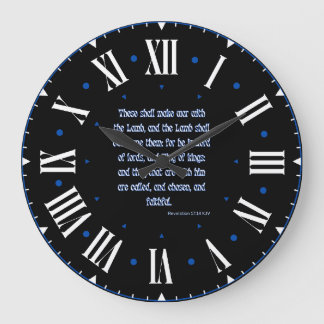 Grande Horloge Ronde Apocalypse 17:14 KJV Bible Verse Roman Numeral