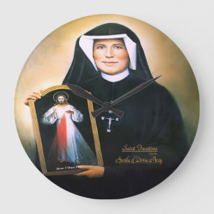 Grande Horloge Ronde Apôtre Saint Faustina de la Miséricorde divine
