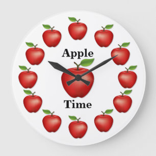 Grande Horloge Ronde Apple, Red Delicious