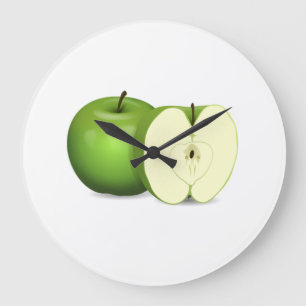 Grande Horloge Ronde Apple vert