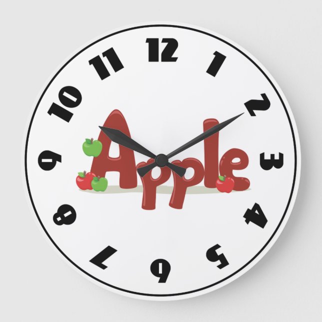 Grande Horloge Ronde Apple Word Clock (Recto)