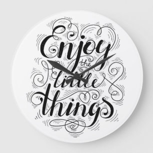 Grande Horloge Ronde Appréciez les petites choses 1