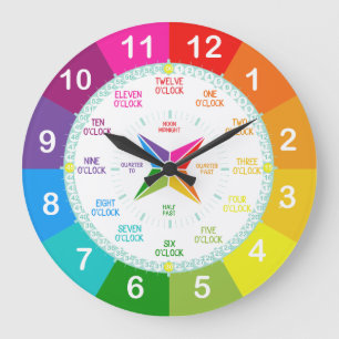 Grande Horloge Ronde Apprendre À Dire Le Temps, Outil D'Enseignement