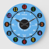 Grande Horloge Ronde Apprendre à dire l'heure (bleu) (Front)