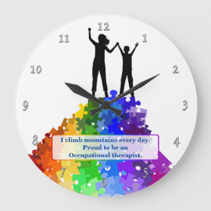 Grande Horloge Ronde Appui d'autisme montant de nouvelles tailles