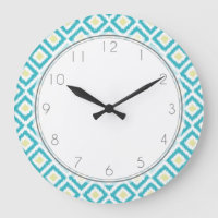 Aqua et motif jaune d'Ikat de diamant