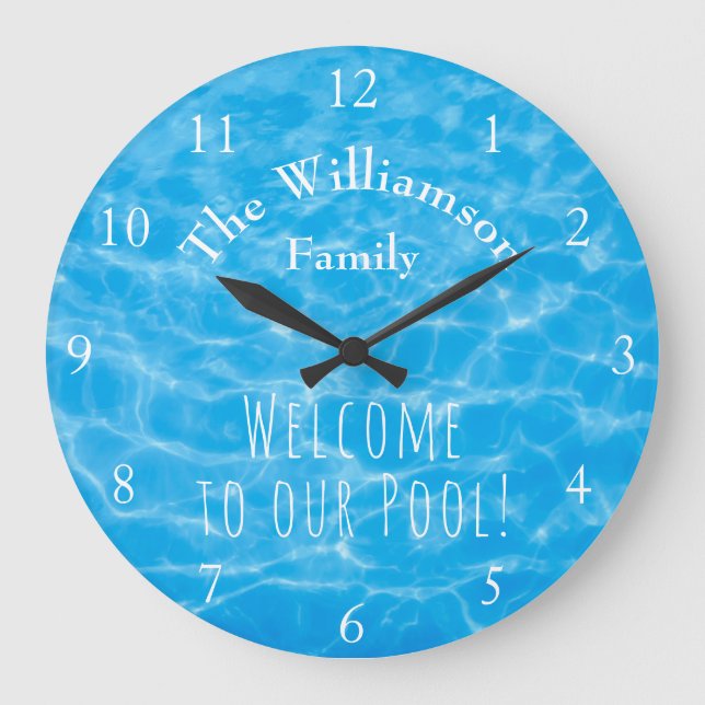 Grande Horloge Ronde Aqua Swimming Pool Summer Water Ripples (Recto)